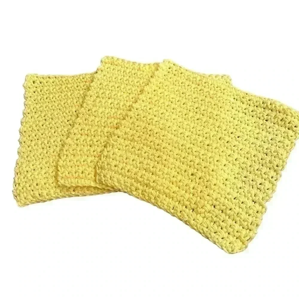 Hand Crocheted Washcloth/Dishcloth - Set of 3